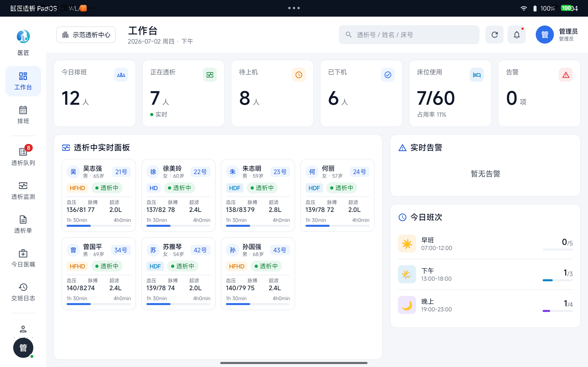 工作台——登录后的默认主页，一屏掌握当日全局